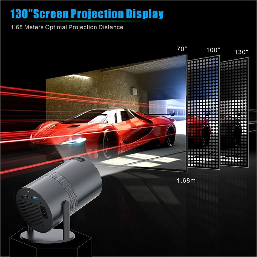 Salange P300 Mini Portable Projector - 4K 8K Video Decoding, 720P HD, Android 11, Wi-Fi, BT 5.1