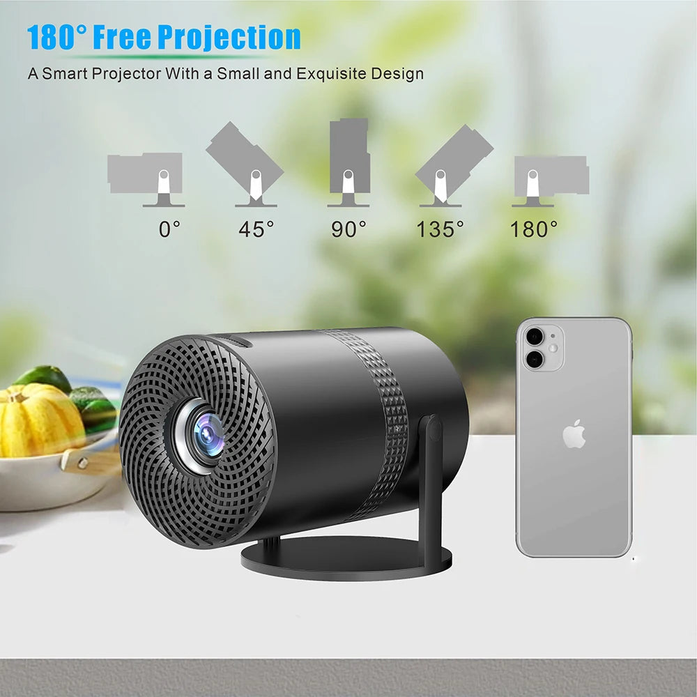 Salange P300 Mini Portable Projector - 4K 8K Video Decoding, 720P HD, Android 11, Wi-Fi, BT 5.1